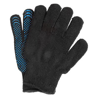 Перчатки хлопкоэфирные плюшевые, ПВХ "Точка", 7 кл, 55 гр Сибртех купить в Москве с доставкой по всей России | ProtosMarket.ru