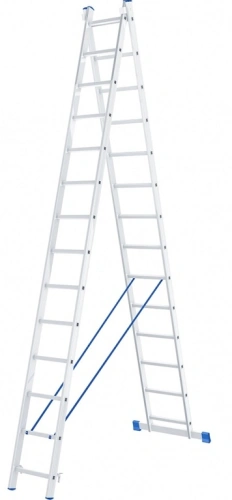 Лестница 2-х секционная алюминиевая 2*14 по ценам производителя в Москве с доставкой по всей России