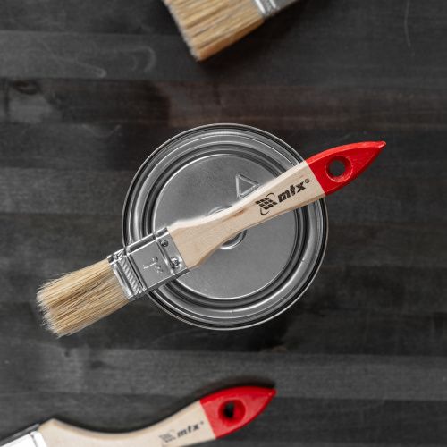 Кисть плоская "Стандарт" 1" (25 мм) натуральная щетина, деревянная ручка MTX купить в Москве с доставкой по всей России | ProtosMarket.ru