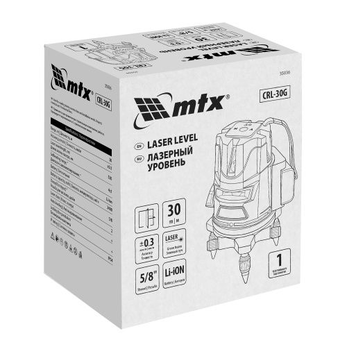Лазерный уровень CRL-30G, 30 м, зеленый луч, акк. Li 2400 mah, резьба 5/8" MTX купить в Москве с доставкой по всей России | ProtosMarket.ru