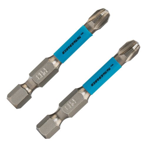 Бита торсионная PH3 x 50 мм, для ударных шуруповертов, 2 шт. Gross купить в Москве с доставкой по всей России | ProtosMarket.ru