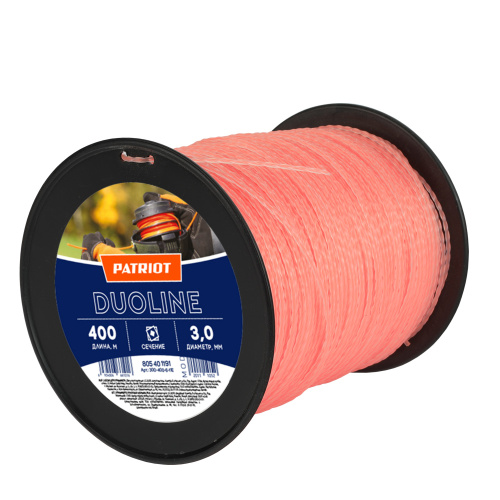 Леска Duoline D 3,0 мм L 400 м (скрученный квадрат, двухцветная) купить в Москве с доставкой по всей России | ProtosMarket.ru