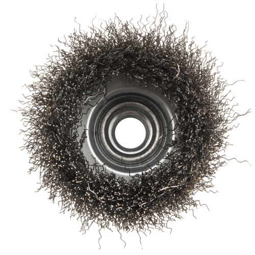 Щетка для УШМ, 75 мм, "Чашка", витая нержавеющая проволока 0.3 мм, М14 Denzel купить в Москве с доставкой по всей России | ProtosMarket.ru