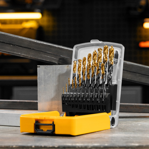 Набор сверл по металлу, 1-10 мм, Р6М5К8-TiN, Golden Tip, 19 шт Denzel купить в Москве с доставкой по всей России | ProtosMarket.ru