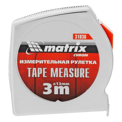 Рулетка Chrom,3 м x 13 мм,хромированный корпус Matrix купить в Москве с доставкой по всей России | ProtosMarket.ru