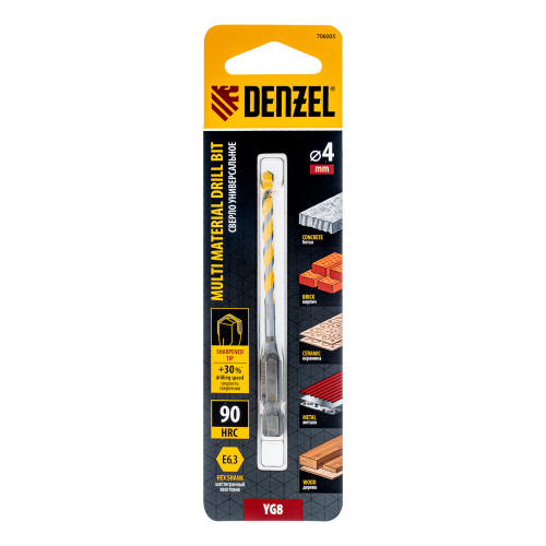 Сверло универсальное, Multi cut, 4 мм Denzel купить в Москве с доставкой по всей России | ProtosMarket.ru