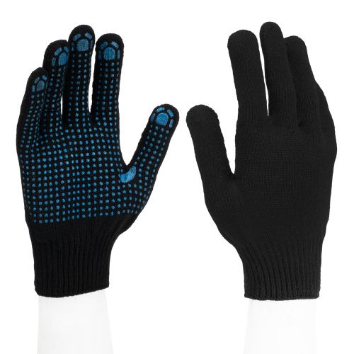 Перчатки трикотажные, ПВХ-покрытие "Точка", 10 класс, черные купить в Москве с доставкой по всей России | ProtosMarket.ru