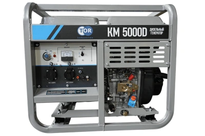 Генератор дизельный 5,0 кВт 220В с электростартером и колесами TOR KM5000D