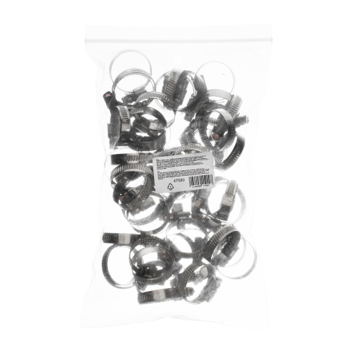 Хомуты нержавеющая сталь, Стандартное болтовое крепление 20-32 мм, 50 штук в упаковке, ширина 9 мм Сибртех купить в Москве с доставкой по всей России | ProtosMarket.ru