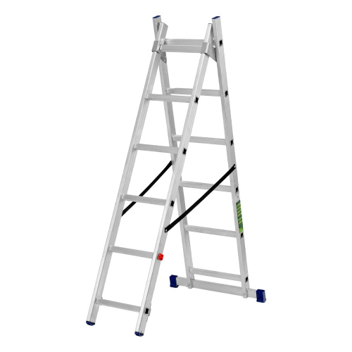 Лестница, 2 х 6 ступеней, алюминиевая, двухсекционная, Сибртех купить в Москве с доставкой по всей России | ProtosMarket.ru