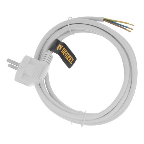 Шнур сетевой Energy Series, ПВС, 3 м, 3 x 1 мм, с неразборной вилкой, белый, Denzel купить в Москве с доставкой по всей России | ProtosMarket.ru