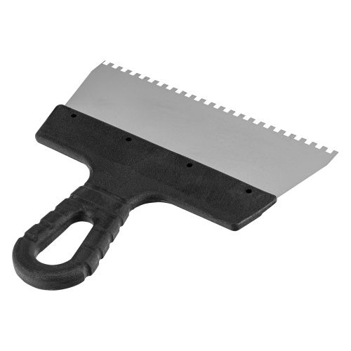 Шпатель из нержавеющей стали, 200 мм, зуб 4 х 4 мм, пластмассовая ручка Sparta купить в Москве с доставкой по всей России | ProtosMarket.ru