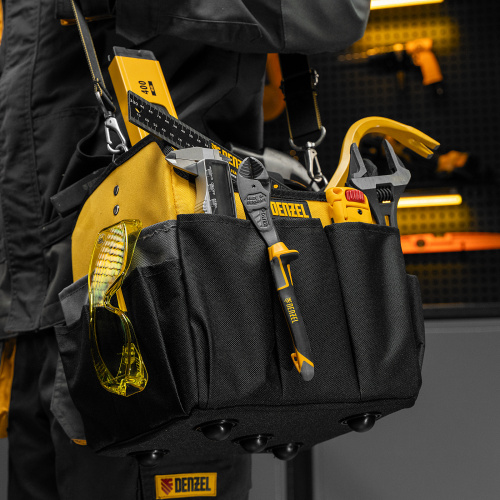 Переноска для инструмента, 260х240х300 мм, 22 кармана, наплечный ремень Denzel купить в Москве с доставкой по всей России | ProtosMarket.ru