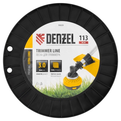 Леска для триммера двухкомпонентная зубчатый квадрат, 3,0мм х 113м, на DIN кат. EXTRA CORD// Denzel купить в Москве с доставкой по всей России | ProtosMarket.ru