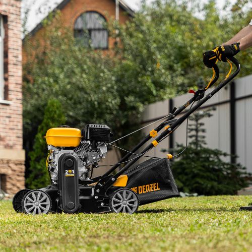 Скарификатор-аэратор бензиновый SAG-400, 212 см3, -15/+10 мм, 40 см Denzel купить в Москве с доставкой по всей России | ProtosMarket.ru