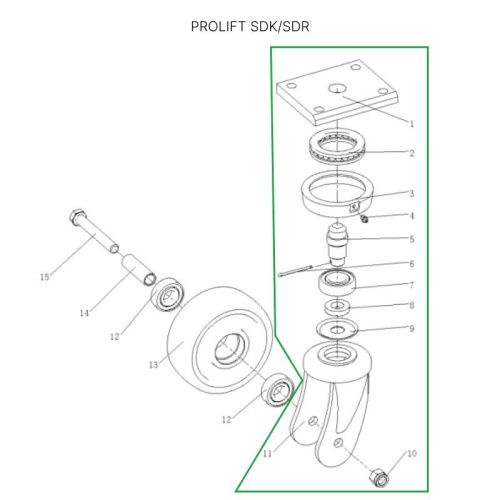 Кронштейн колесной опоры для штабелеров SDR1536/1545S/1645/1656/2036/2045, SDK купить в Москве с доставкой по всей России | ProtosMarket.ru