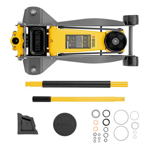 Домкрат гидравлический подкатной, 3 т, 125-470 мм, быстрый подъем, проф. Denzel купить в Москве с доставкой по всей России | ProtosMarket.ru