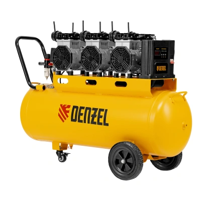 Компрессор безмасляный, малошумный DLS 3300/100, 3300 Вт,3x1100, 100 л, 570 л/мин ,блок управления Denzel купить в Москве с доставкой по всей России | ProtosMarket.ru