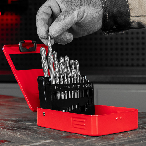 Набор сверл по металлу, 1-10 мм (через 0.5 мм) HSS 19 шт, металлическая коробка, цилиндрический хвостовик Matrix купить в Москве с доставкой по всей России | ProtosMarket.ru