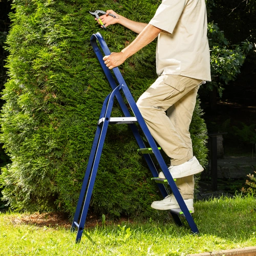 Стремянка, 4 ступени, стальной профиль, алюминиевые ступени Сибртех купить в Москве с доставкой по всей России | ProtosMarket.ru