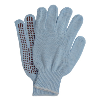 Перчатки трикотажные, акрил, ПВХ гель, "Протектор", цвет зенит, оверлок Сибртех купить в Москве с доставкой по всей России | ProtosMarket.ru