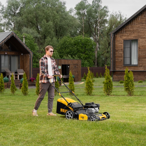 Газонокосилка бензиновая GLR-510SP-ZS, 171 см3, ширина 51 см, привод, травосборник 65 л Denzel купить в Москве с доставкой по всей России | ProtosMarket.ru