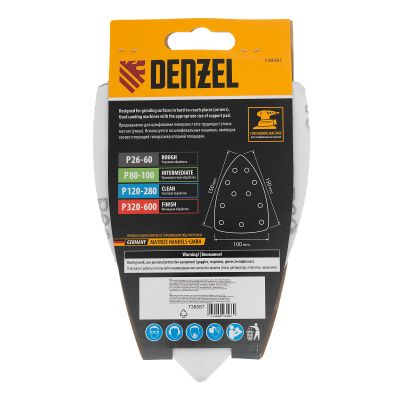 Треугольник абразивный на ворc. подложке под "липучку", перф., P 60, 150х150х100 мм, 5 шт. Denzel купить в Москве с доставкой по всей России | ProtosMarket.ru