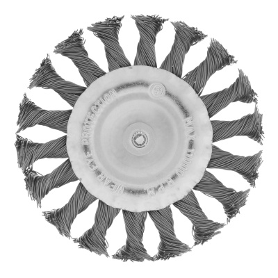Щетка для дрели, 100 мм, плоская со шпилькой, крученая металлическая проволока Matrix купить в Москве с доставкой по всей России | ProtosMarket.ru