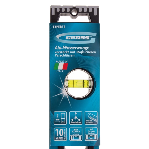 Уровень алюминиевый, 600 мм, усиленный с ударопрочными заглушками, рукоятки, 3 глазка Gross купить в Москве с доставкой по всей России | ProtosMarket.ru