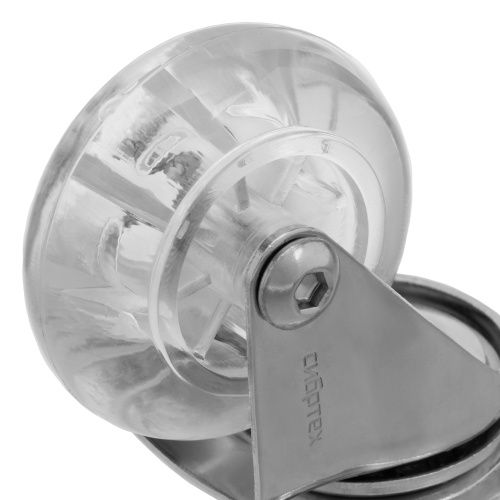 Колесо ПУ прозрачное поворотное d-50 мм, крепление платформенное Сибртех купить в Москве с доставкой по всей России | ProtosMarket.ru