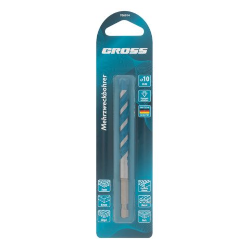 Сверло универсальное, Multipurpose PRO, 6-гр. хвостовик, 10мм Gross купить в Москве с доставкой по всей России | ProtosMarket.ru