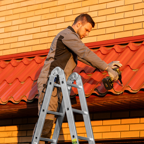 Лестница шарнирная алюминиевая, 4 х 5 ступеней, Сибртех купить в Москве с доставкой по всей России | ProtosMarket.ru