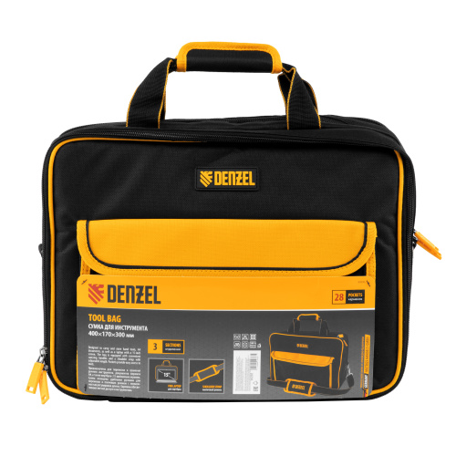 Сумка для инструмента, 400х170х300 мм, 3 отделения, 28 карманов, наплечный ремень Denzel купить в Москве с доставкой по всей России | ProtosMarket.ru