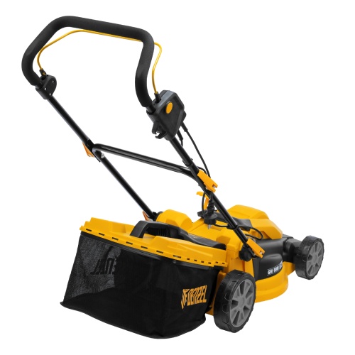 Газонокосилка электрическая GM-1800, 1800 Вт, шир. 38 см, 6 уров., травосб. 40 л.// Denzel купить в Москве с доставкой по всей России | ProtosMarket.ru