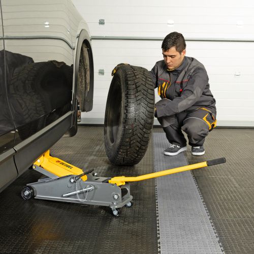 Домкрат гидравлический подкатной с фиксатором, 3 т, 190-532 мм, SUV Denzel купить в Москве с доставкой по всей России | ProtosMarket.ru