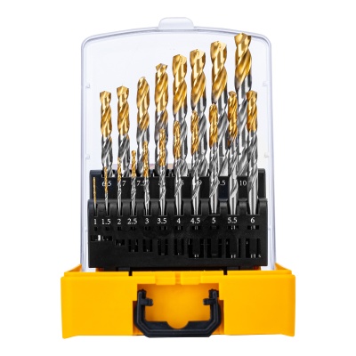 Набор сверл по металлу, 1-10 мм, Р6М5-TiN, Golden Tip, 19 шт Denzel купить в Москве с доставкой по всей России | ProtosMarket.ru