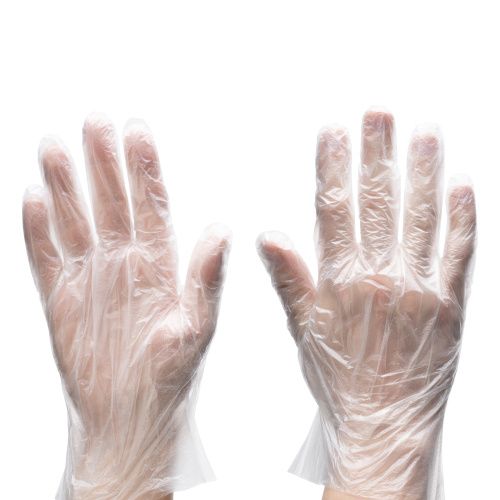 Перчатки одноразовые полиэтиленовые, прозрачные, 100 шт. (50 пар) L купить в Москве с доставкой по всей России | ProtosMarket.ru