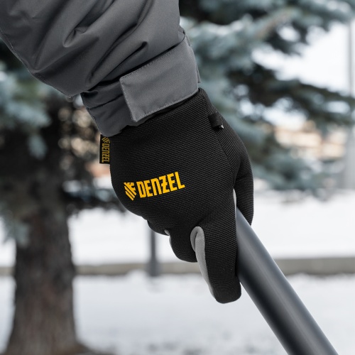 Перчатки универсальные, двойные, работа с сенсорным экраном, вязаная манжета, размер 8 Denzel купить в Москве с доставкой по всей России | ProtosMarket.ru