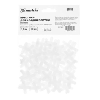 Крестики, 5.0 мм, для кладки плитки, 100 шт Matrix купить в Москве с доставкой по всей России | ProtosMarket.ru