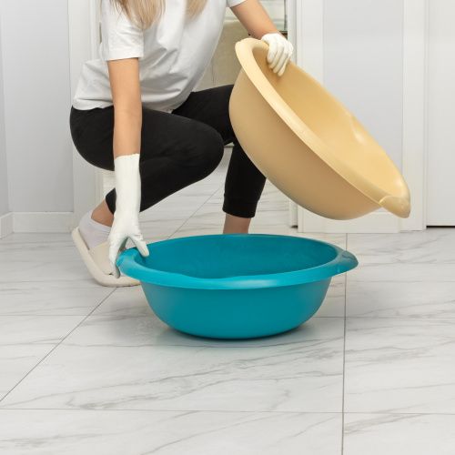 Таз пластмассовый круглый 18 л, бирюзовый, Home Palisad купить в Москве с доставкой по всей России | ProtosMarket.ru