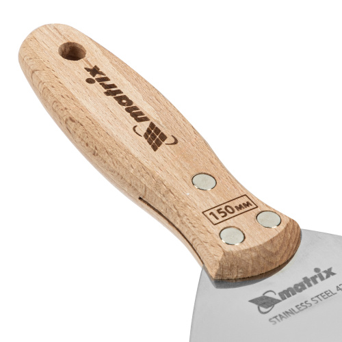 Шпательная лопатка из нержавеющей стали, 150 мм, буковая рукоятка, EFP Matrix купить в Москве с доставкой по всей России | ProtosMarket.ru