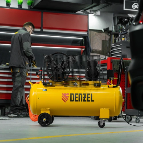 Компрессор воздушный BCV2300/100, ременный привод, 2.3 кВт, 100 литров, 440 л/мин Denzel по ценам производителя в Москве с доставкой по всей России