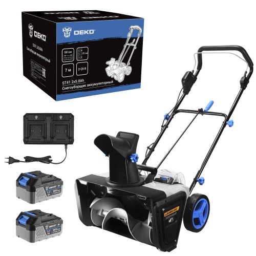 Снегоуборщик аккумуляторный DEKO ST41, 2*20В, 2*5.0Ач, 50см, 2 фары купить в Москве с доставкой по всей России | ProtosMarket.ru