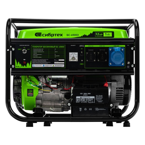 Генератор бензиновый БС-6500Э, 5.5 кВт, 230В, четырехтактный, 25 л, электростартер Сибртех купить в Москве с доставкой по всей России | ProtosMarket.ru