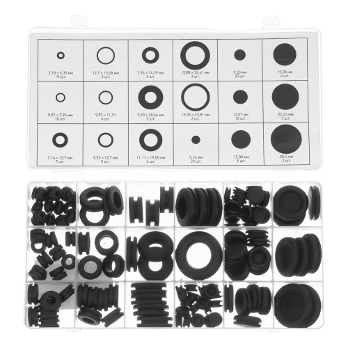 Набор сальников, D 6, 35-25.4 мм, 125 предметов Сибртех купить в Москве с доставкой по всей России | ProtosMarket.ru