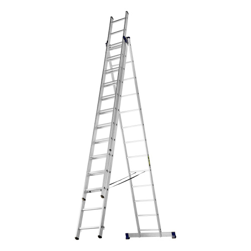 Лестница, 3 х 13 ступеней, алюминиевая, трехсекционная, Сибртех купить в Москве с доставкой по всей России | ProtosMarket.ru