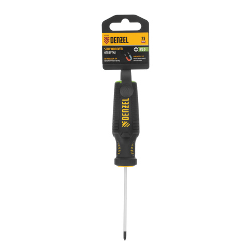 Отвертка PZ0x75 мм, CrV, трехкомпонентная рукоятка Denzel купить в Москве с доставкой по всей России | ProtosMarket.ru
