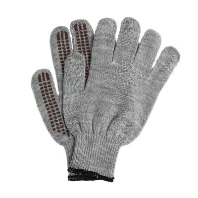 Перчатки трикотажные, акрил, ПВХ гель, "Протектор", серое мулине, оверлок Сибртех купить в Москве с доставкой по всей России | ProtosMarket.ru