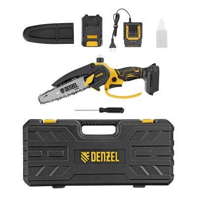 Цепная мини-пила аккумуляторная бесщет., CCS-150, шина 150 мм, Li-Ion, 20 В Denzel купить в Москве с доставкой по всей России | ProtosMarket.ru