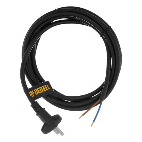 Шнур сетевой Energy Series, ПВС, 3 м, 2 x 1,5 мм, с неразборной вилкой, черный, Denzel купить в Москве с доставкой по всей России | ProtosMarket.ru